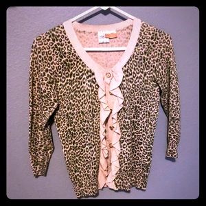 Leopard cardigan sweater